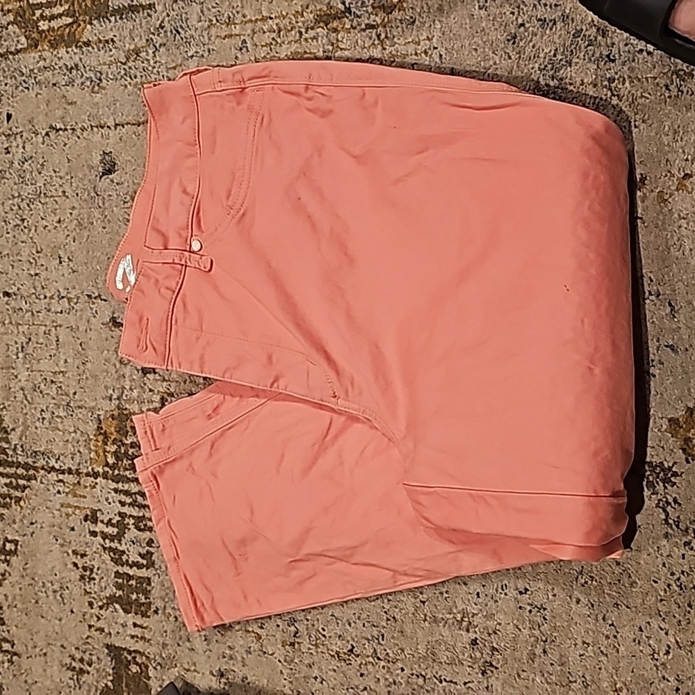 Seven7 Womens Limited Edition High-Rise Ankle Skinny Coral Color Jeans - Picture 4 of 10